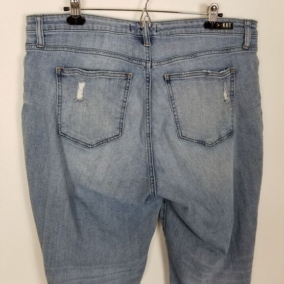 Kut from the Kloth High Rise Distressed Blue Jeans - Picture 5 of 9
